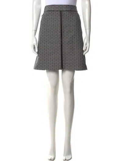 Pre-owned Tory Burch Patterned Mini Skirt In Blue