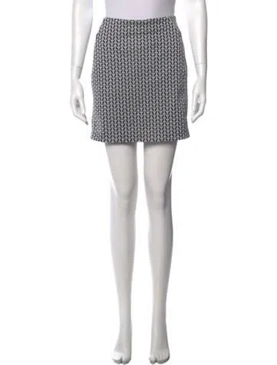 Pre-owned Tory Burch Patterned Mini Skirt In Blue
