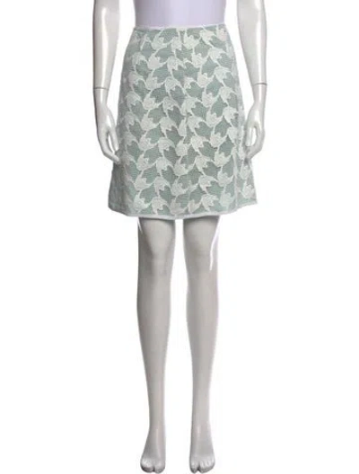 Pre-owned Tory Burch Patterned Mini Skirt In Blue