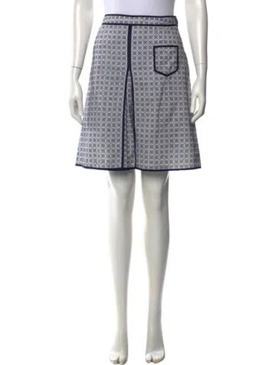 Pre-owned Tory Burch Patterned Mini Skirt In Blue/white