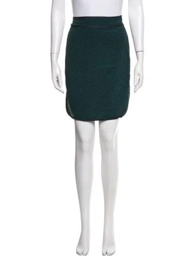 Pre-owned Tory Burch Patterned Mini Skirt In Green