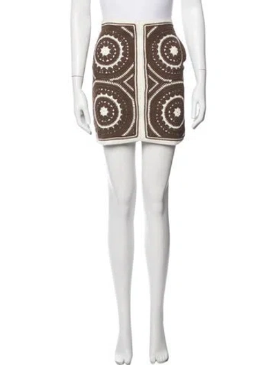 Pre-owned Tory Burch Patterned Mini Skirt In Multi