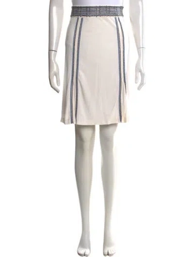 Pre-owned Tory Burch Patterned Mini Skirt In Neutral