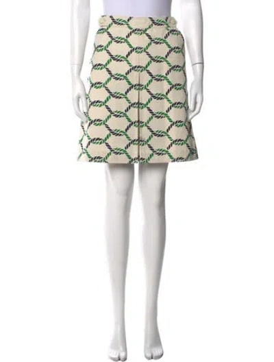 Pre-owned Tory Burch Patterned Mini Skirt In Neutrals