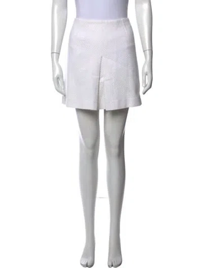 Pre-owned Tory Burch Patterned Mini Skirt In White