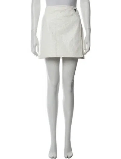 Pre-owned Tory Burch Patterned Mini Skirt In White