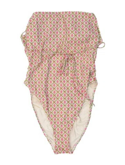 Pre-owned Tory Burch Patterned One-piece W/ Tags In Pink