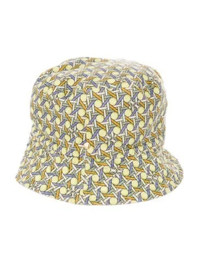 Pre-owned Tory Burch Patterned Reversible Bucket Hat In Green