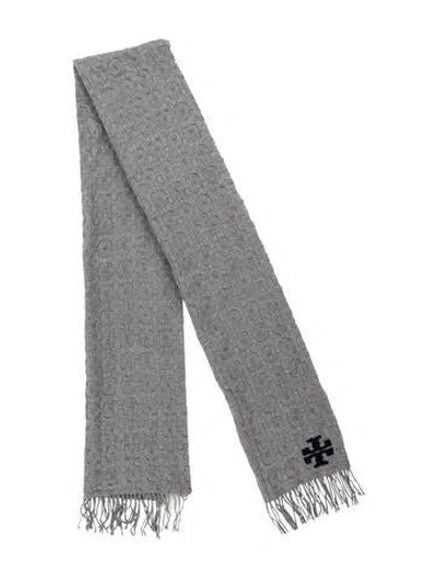 Pre-owned Tory Burch Patterned Scarf In Grey