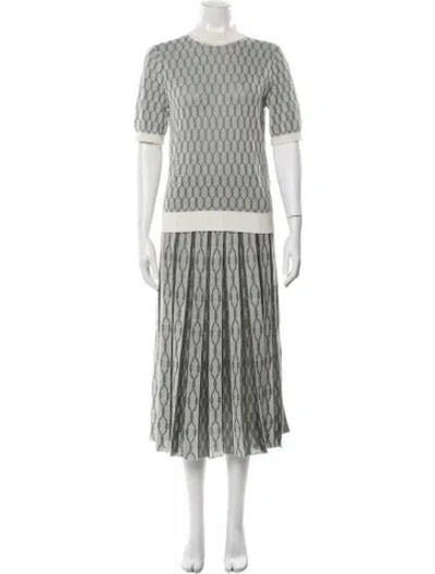 Pre-owned Tory Burch Patterned Skirt Set In Green