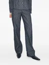 Tory Burch Patterned Straight-leg Jean In Blue