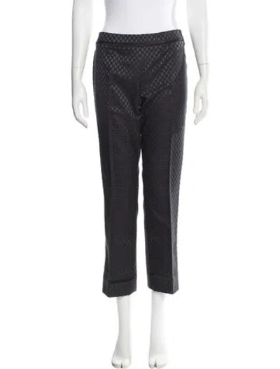 Pre-owned Tory Burch Patterned Straight Leg Pants In Black
