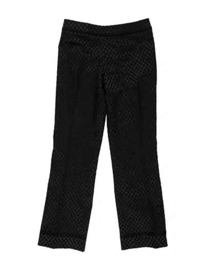 Pre-owned Tory Burch Patterned Straight Leg Pants In Black