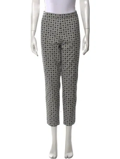 Pre-owned Tory Burch Patterned Straight Leg Pants In Black