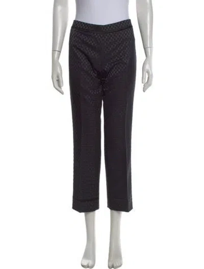 Pre-owned Tory Burch Patterned Straight Leg Pants In Blue
