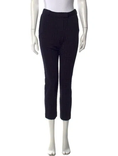 Pre-owned Tory Burch Patterned Straight Leg Pants In Blue