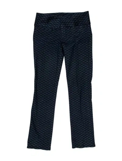 Pre-owned Tory Burch Patterned Straight Leg Pants In Blue