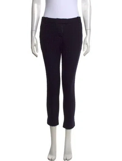 Pre-owned Tory Burch Patterned Straight Leg Pants In Blue