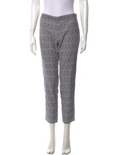 Pre-owned Tory Burch Patterned Straight Leg Pants In Blue