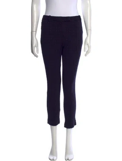 Pre-owned Tory Burch Patterned Straight Leg Pants In Blue