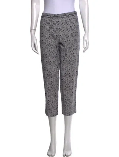 Pre-owned Tory Burch Patterned Straight Leg Pants In Blue/neutrals