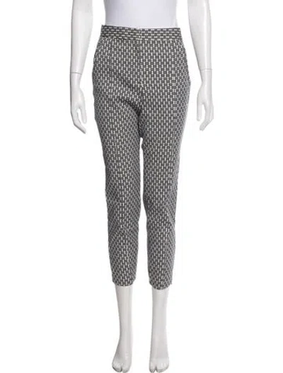 Pre-owned Tory Burch Patterned Straight Leg Pants In Blue/white