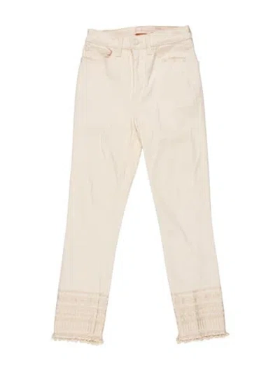 Pre-owned Tory Burch Patterned Straight Leg Pants In Neutral