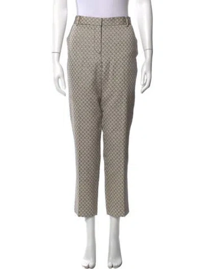 Pre-owned Tory Burch Patterned Straight Leg Pants In Neutral