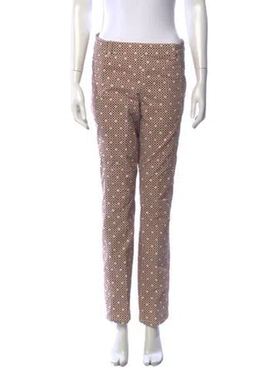 Pre-owned Tory Burch Patterned Straight Leg Pants In Red