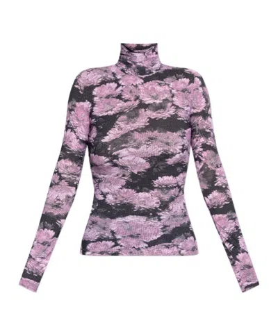 TORY BURCH FLORAL PRINT TURTLENECK
