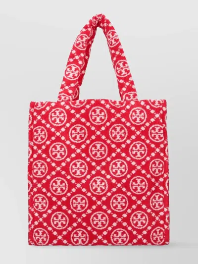 Tory Burch Patterned Tote Bag Top Handles In Red