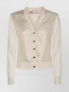 Tory Burch Patterned V Neck Cardigan