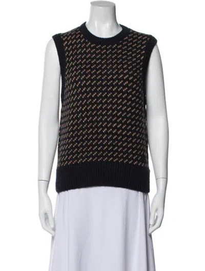 Pre-owned Tory Burch Patterned Vest In Blue