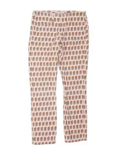 Pre-owned Tory Burch Patterned Wide Leg Pants In Orange