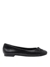 Tory Burch Cap-toe Bow Embellished Ballet Flats In Negro