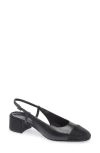 Tory Burch Leather Embellished Slingback Pumps 45 In Perfect Black/perfect Black
