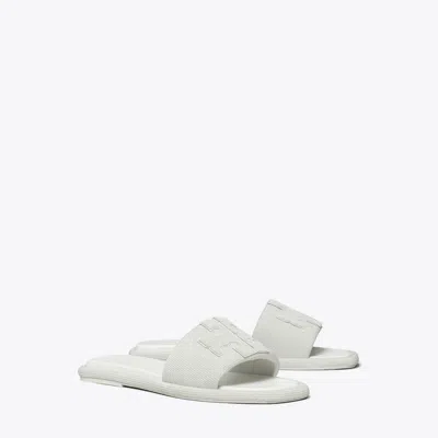 Tory Burch Pavé Double T Burch Slide In White