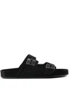 Tory Burch Pave Flat Slide Sandal In Black