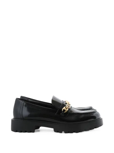 Tory Burch Gemini Embellished Lug Sole Loafer In Black