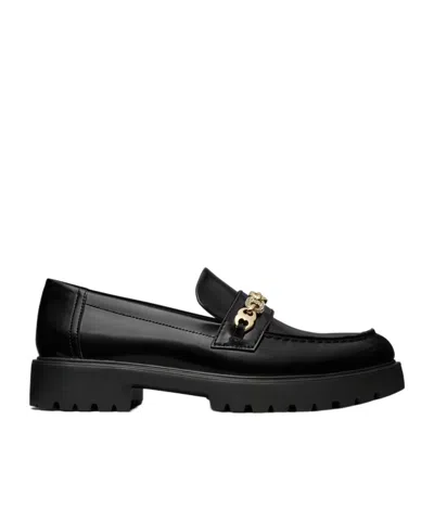 Tory Burch Pavé Gemini-link Lug Loafers In Black