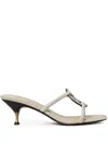 Tory Burch Pave Geo Bombe Miller Low Heel Sandal Shoes In Gray