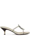 Tory Burch Pave Geo Bombe Miller Low Heel Sandal Shoes In Grey