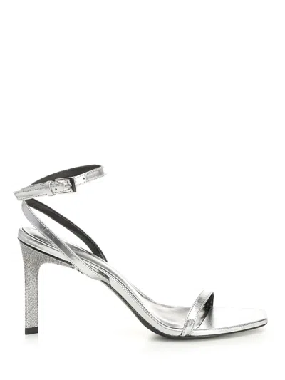Tory Burch Pave Heel Sandal 90mm Sandals Silver In White