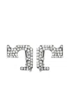 Tory Burch Pavé Logo Clip-on Earring In Silver