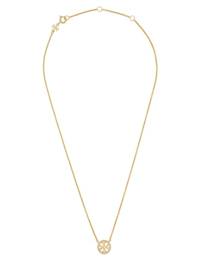 Tory Burch Pave "miller" Necklace In Gold