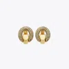 Tory Burch Pavé Pierced Hoop Earrings