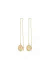 Tory Burch Icon Pavé Threader Earrings In Gold