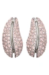 Tory Burch Wave Crystal Embellished Stud Earrings In Gray