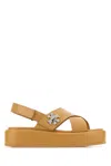 Tory Burch Peach Leather T Lock Sandals