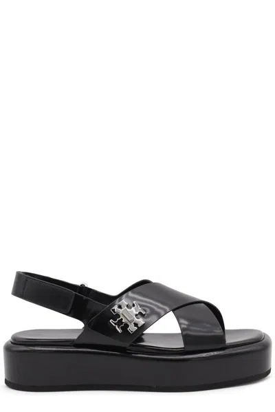 Tory Burch Peach Leather T Lock Sandals